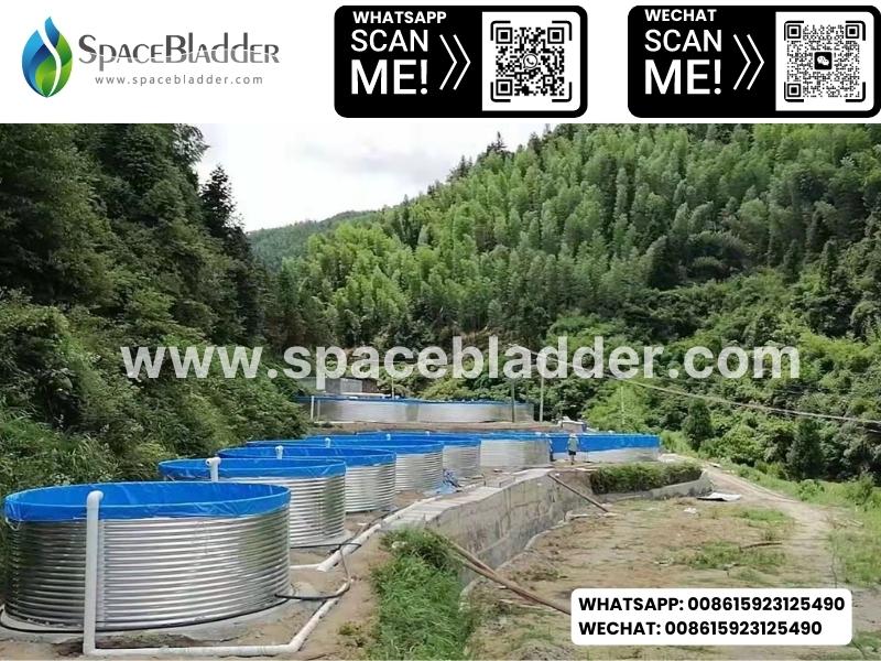 Spacebladder Galvanized Steel Sheet Aquaculture Tanks